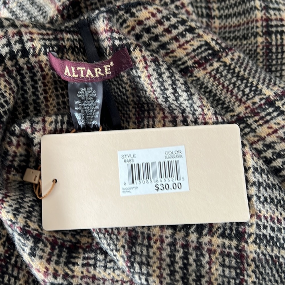 **FREE SHIPPING** Fall plaid, open front drape sweater - Picture 3 of 3